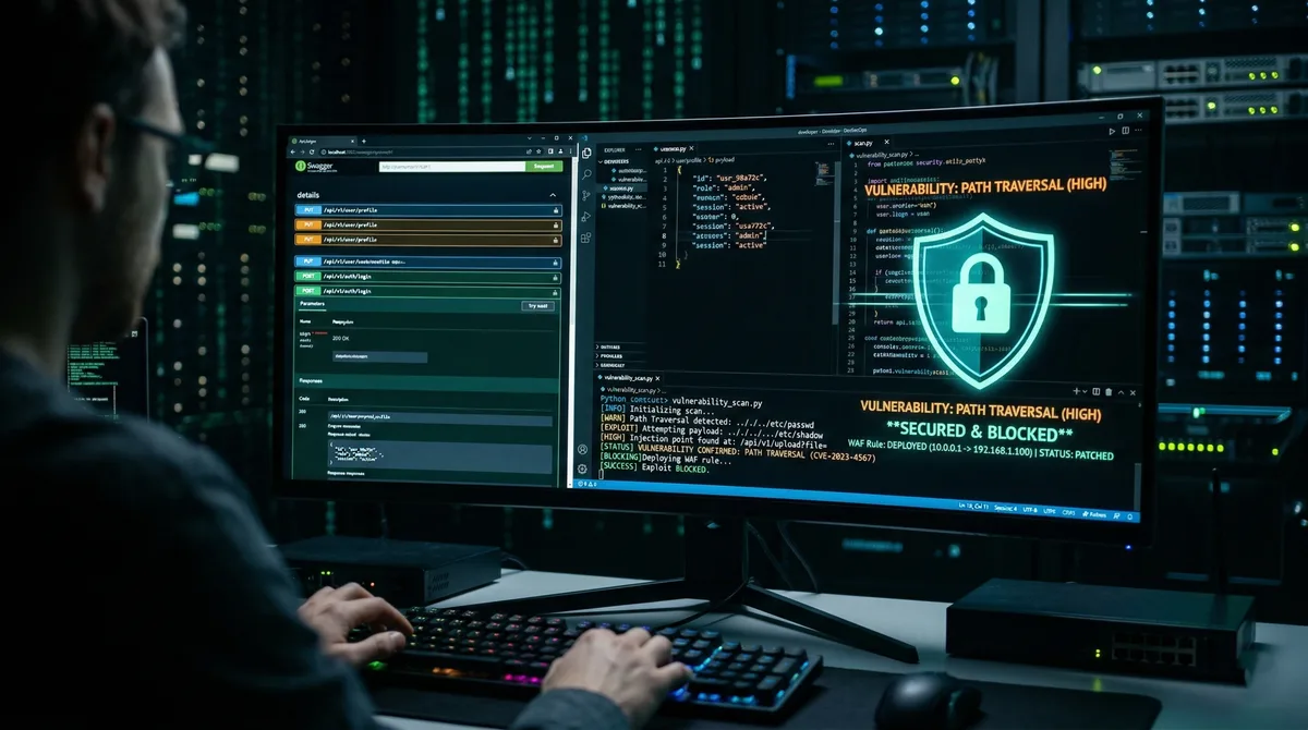 Laptop showing API security testing and code review, illustrating the audit problem this post covers